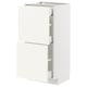 Armoire de cuisine METOD blanche. Deux tiroirs, un design élégant et un look moderne.