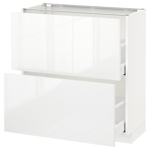 Armoire de cuisine blanche moderne avec des tiroirs lisses et un design élégant pour un style épuré et minimaliste.