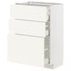 Armoire de cuisine METOD blanche avec plusieurs tiroirs et étagères.