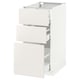 Armoire de cuisine METOD blanche avec trois tiroirs.