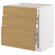 Armoire de cuisine METOD en blanc avec tiroirs finition chêne, design minimaliste et élégant.