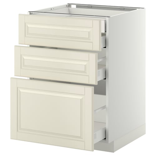 Unité de cuisine Ikea METOD. Blanc cassé, rectangulaire. Trois tiroirs, design traditionnel.