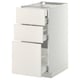 Meuble de cuisine METOD en blanc avec trois tiroirs ; Design élégant et moderne pour un rangement organisé.