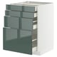 Armoire de cuisine METOD avec quatre tiroirs brillants gris-vert, design moderne et élégant.