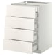 Armoire de cuisine METOD blanche avec quatre tiroirs, design moderne et épuré.