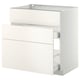 Armoire de cuisine METOD blanche avec tiroirs lisses.