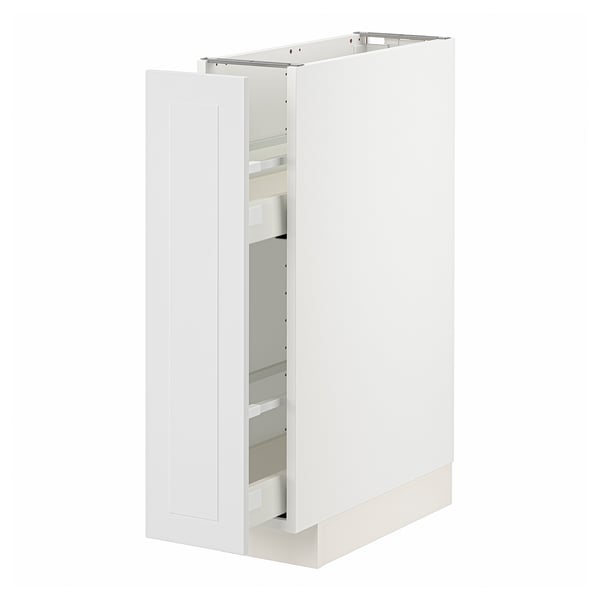 Armoire de cuisine METOD blanche avec tiroir coulissant.