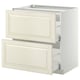 Meuble bas de cuisine METOD : blanc cassé, en bois, rectangulaire, 2 tiroirs.