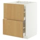Armoire blanche METOD avec tiroirs en bois clair.