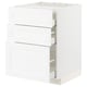 Armoire de cuisine METOD blanche avec tiroirs coulissants, design classique.