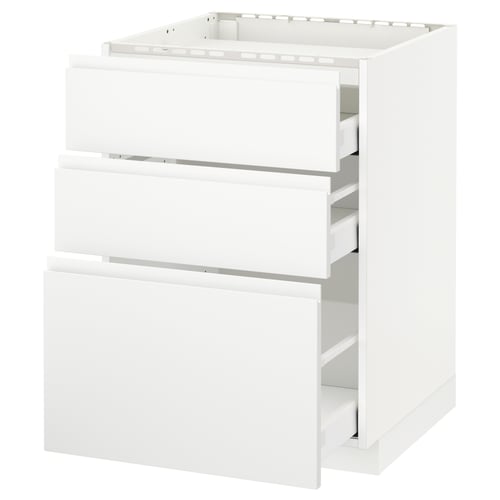 Armoire de cuisine METOD : 3 tiroirs, design minimaliste moderne, tiroirs lisses et à fermeture automatique.