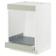 Armoire de cuisine METOD, blanche avec des accents verts, design ouvert, étagère en métal.