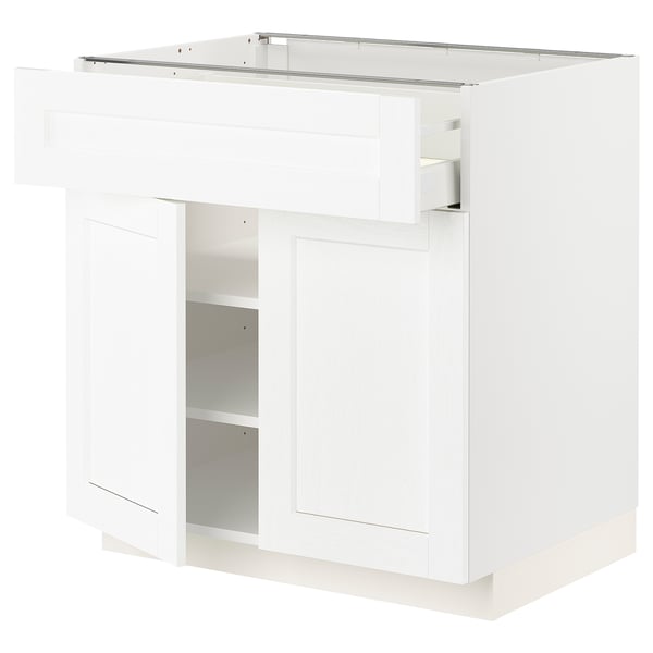 Armoire de cuisine blanche avec porte unique et étagère.