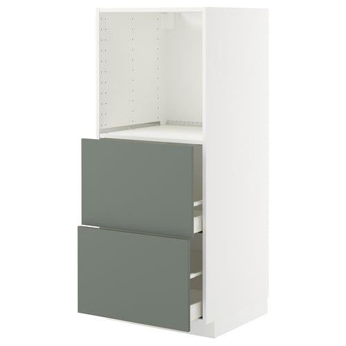 Armoire de cuisine ikea METOD blanche avec tiroir gris-vert.
