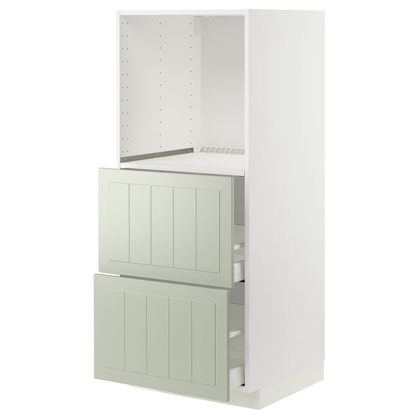 Il s’agit d’un meuble de cuisine METOD de couleur verte au design moderne, doté d’étagères réglables et de tiroirs faciles à utiliser.
