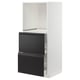 Meuble de cuisine METOD en blanc avec tiroirs noirs mats, design moderne.