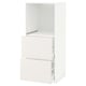 Unité de cuisine ikea METOD blanche, haute et rectangulaire avec dessus ouvert et deux tiroirs coulissants.