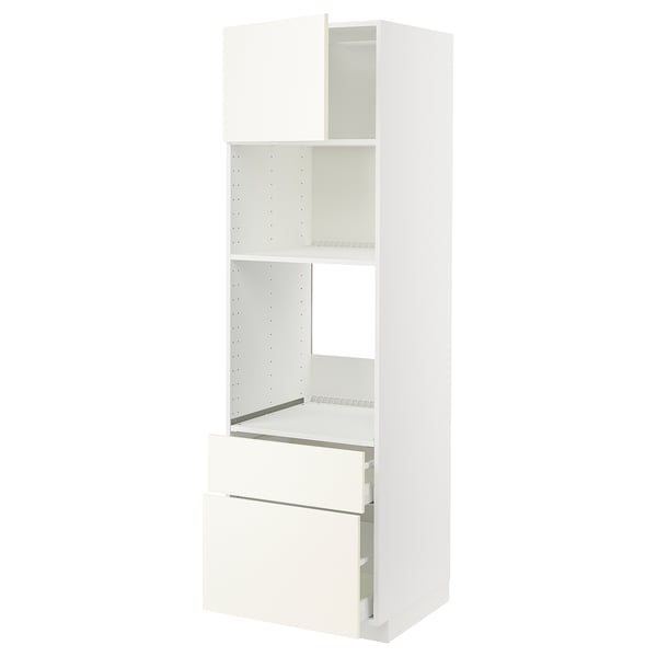 Armoire de cuisine METOD blanche, haute, multi-rangements avec tiroirs, design moderne et élégant.