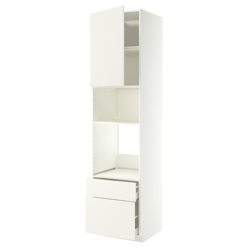 Armoire de cuisine METOD blanche avec étagères et tiroirs, design minimaliste moderne