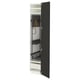 Armoire de cuisine METOD, noire, moderne, vue dégagée. Étagères et tiroirs, réglables, porte amovible.