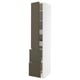 Armoire METOD blanche avec portes marron foncé.