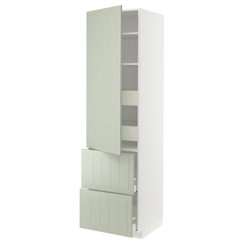 Armoire de cuisine en bois vert METOD avec rangement vertical