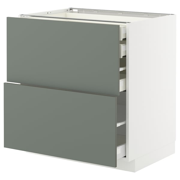 Armoire de cuisine ikea METOD gris-vert avec 3 tiroirs.