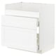 Armoire de cuisine METOD blanche, design classique avec texture bois, forme rectangulaire, surfaces lisses.