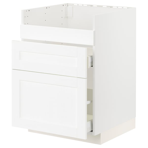 Armoire de cuisine METOD blanche avec tiroir et porte, design épuré.