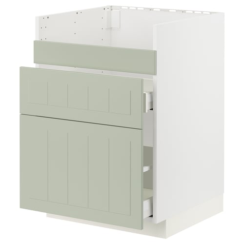 Armoire de cuisine verte METOD avec tiroirs faciles à manœuvrer.
