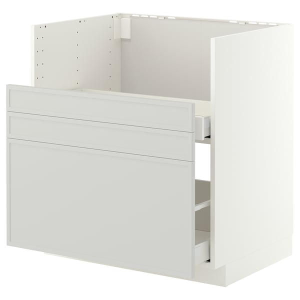 METOD / MAXIMERA Rgt bs pr évier TALLSJÖN, blanc/Aspudden gris clair, 80x60 cm