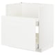 Ensemble d’armoires de cuisine METOD blanc avec un design moderne, une finition lisse et des tiroirs de rangement.
