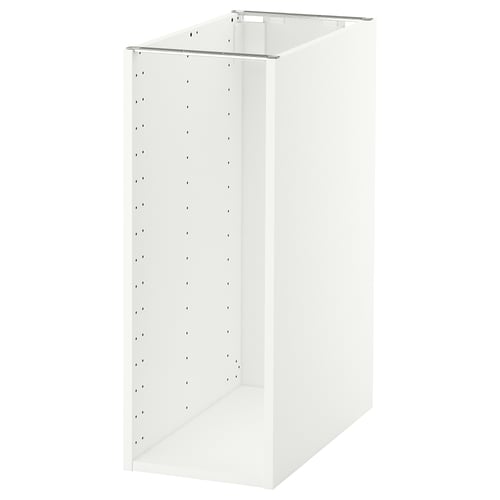 Armoire de cuisine Ikea METOD, blanche, rectangulaire avec étagères réglables.