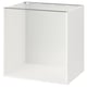 Un cadre d’armoire de cuisine METOD blanc. Il s’agit d’un design rectangulaire moderne avec un look élégant et épuré et des trous prêts à l’emploi pour l’ajustement des étagères.