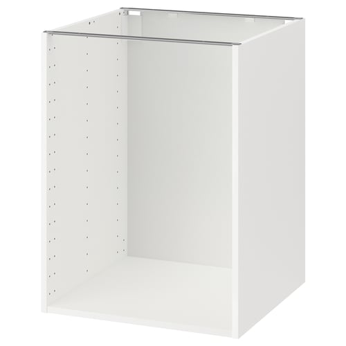 Armoire de cuisine METOD, blanche, rectangulaire, design moderne avec panneau arrière perforé.