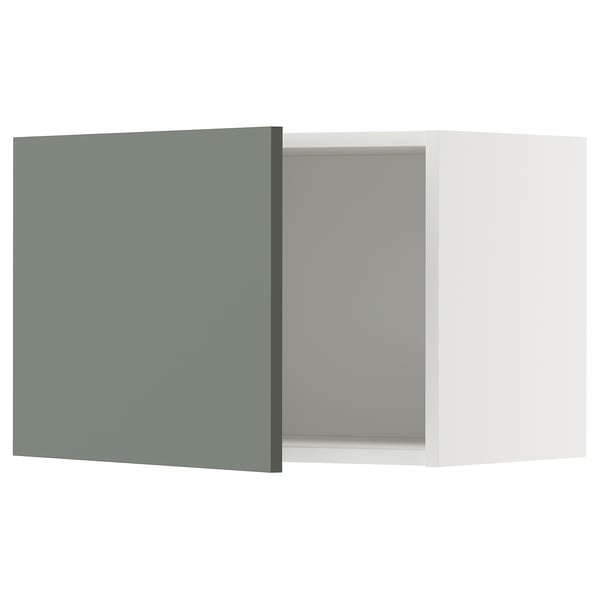 Armoire de cuisine METOD en gris-vert et blanc, moderne, de forme carrée.