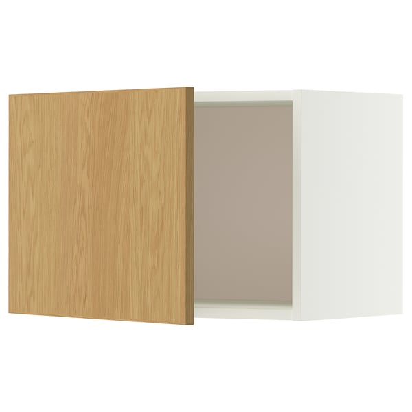 METOD Rangement mural, blanc/Sinarp plaqué chêne, 60x40 cm