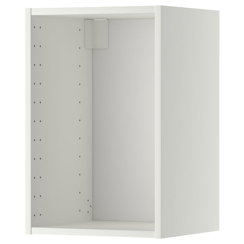 Armoire murale METOD blanche, vide, rectangulaire, avec dos perforé pour la ventilation.