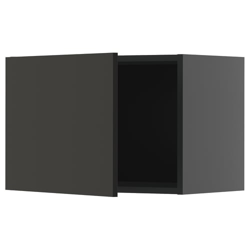 Armoire de cuisine murale noire du système ikea METOD, de forme carrée avec un design moderne et élégant et une finition mate.