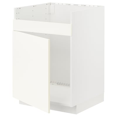 Une armoire de cuisine METOD blanche avec une surface lisse, des lignes épurées et une forme rectangulaire conçue pour les appareils encastrés.