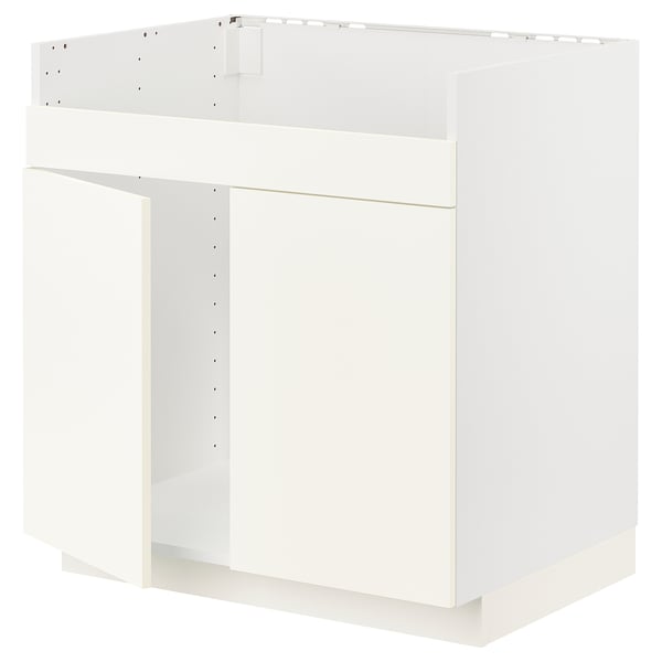 Unité de cuisine METOD blanche, design rectangulaire élégant aux lignes épurées, en panneaux de particules.