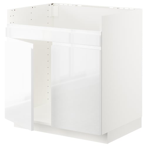 Armoire de cuisine METOD blanche, design moderne, finition brillante.