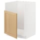 Meuble de cuisine METOD, blanc, porte en chêne, carré, design classique.