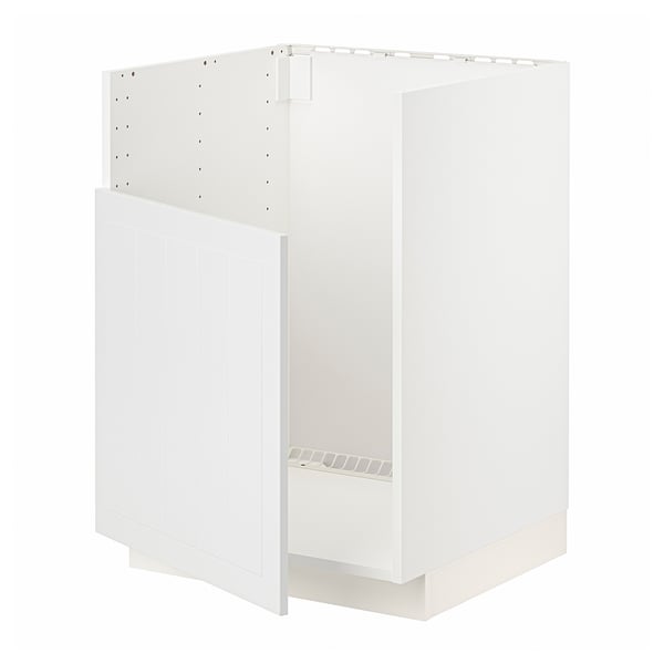 Armoire de cuisine METOD blanche, design moderne, panneau de particules robuste, forme simple.