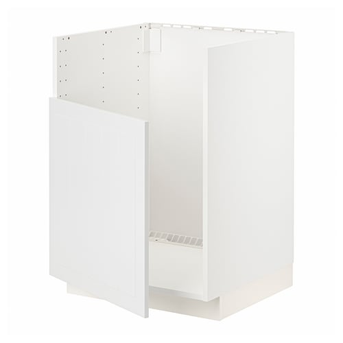 Armoire de cuisine METOD blanche, design moderne, panneau de particules robuste, forme simple.