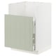 Armoire de cuisine METOD en vert avec panneaux, cadre blanc et design moderne.