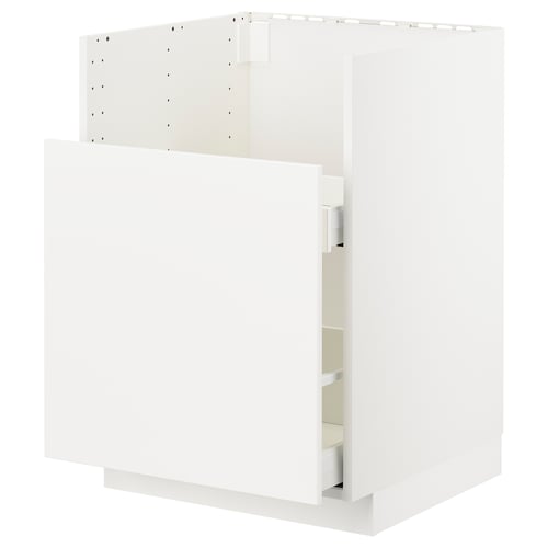Armoire de cuisine METOD blanche, moderne, rectangulaire avec tiroirs lisses.