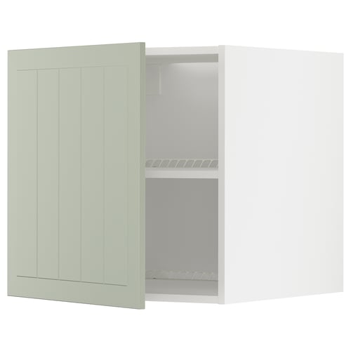 Armoire de cuisine METOD verte avec étagères réglables.