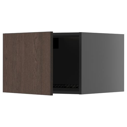 Armoire de cuisine ouverte brun foncé METOD, chêne, carrée.