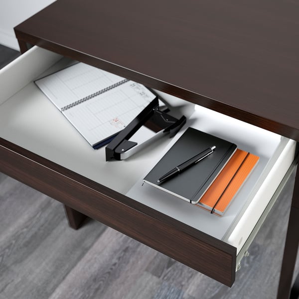 MICKE Bureau, brun noir, 73x50 cm